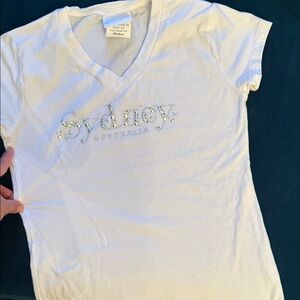 Sydney Australia White V-Neck Women's Top